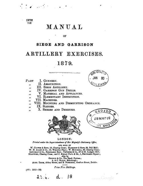 Manual of Siege and Garrison Artillery Exercises (1879)